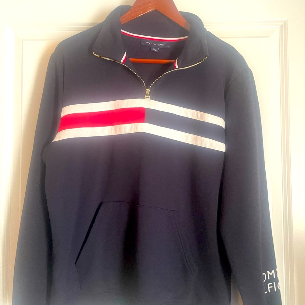 Tommy Hilfiger blue white and red sweater